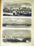 Original Old Antique Print Kamiesh Sebastopol Arsenal Saint-Paul French 1854