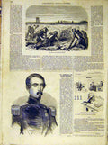 Original Old Antique Print Infantry Turkish Captain Schmitz Portrait 1854 19th