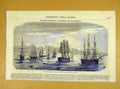 Original Old Antique Print Ministry Marine Navy Ships Dubreuil French 1854 19th