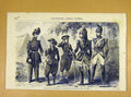 Original Old Antique Print Costumes Uniform Imperial Guard Chasseurs 1854 19th