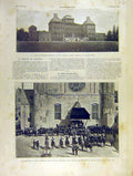 Original Old Antique Print Piemont Racconigi BinnenhWilhelmina French 1904 20th