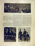 Original Old Antique Print Court Annecy Brest Pompiers Aubert 1904 French 20th