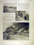 Original Old Antique Print Hygiene Aubervilliers Fire Mesureur Barracks 1904