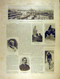 Original Old Antique Print Marseille Bernard Bismarck Geant Friol 1904 20th