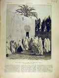 Original Old Antique Print Eudel Doctor Medical Ambulance War Namakoyama 1904