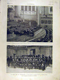 Old Antique Print Banquet Sketches Mutuality Fete Federation French 1904 20th