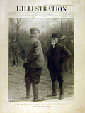 Original Old Antique Print King Carlos Loubet Rambouillet French 1904 20th