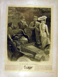 Original Old Antique Print Automobile Motor-Car Sabattier Sketch French 1904