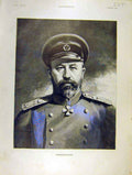 Original Old Antique Print Portrait Kouropatkine Military French 1904 20th
