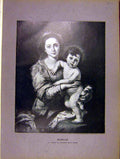 Original Old Antique Print Religious Murillo Jesus-Child Virgin French 1904 20th
