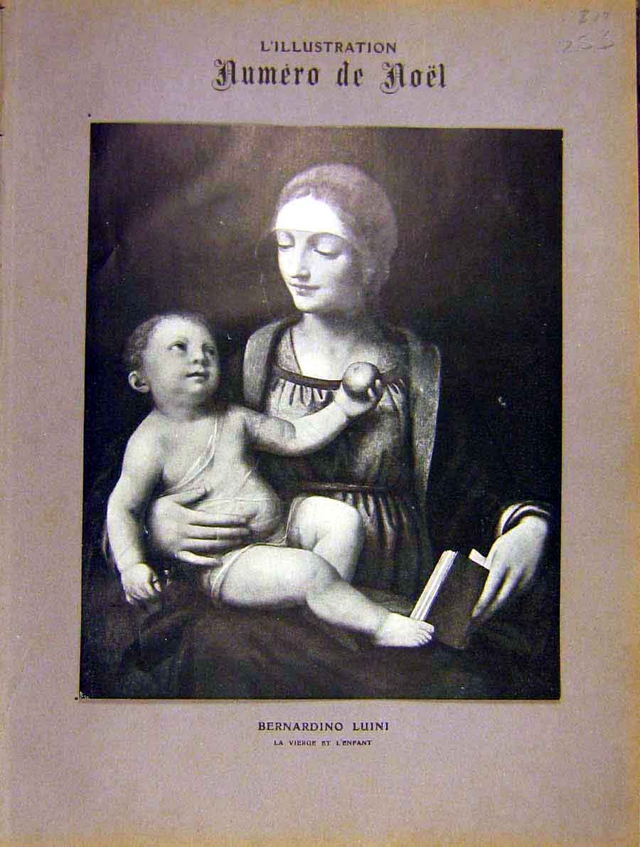 Original Old Antique Print Luini Virgin Jesus-Child Fine Art French 1904 20th