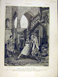 Original Old Antique Print Theatre Odeon Armide Dorival Scene French 1904 20th