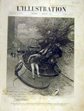Original Old Antique Print Balloon Storm Maillot Clichy French 1904 20th Century