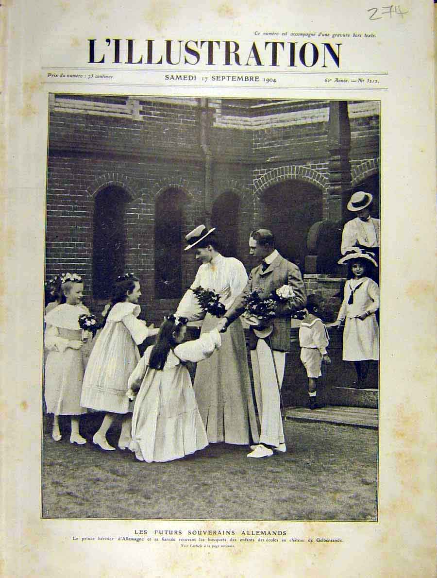 Original Old Antique Print German Prince Fiancee Gelbensande French 1904 20th