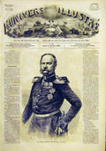 Original Old Antique Print Portrait Prince Regent Prussia French 1859 Victorian