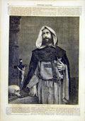 Original Old Antique Print Portrait Father Gervais Priest Religious 1859 19th