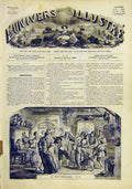 Original Old Antique Print Blind-Man-Buff Game Party Colin Maillard 1859 19th