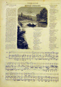 Original Old Antique Print Song Music Madame Fontaine French 1859 19th