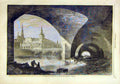 Original Old Antique Print Bridge Change Palace Justice River French 1859 19th