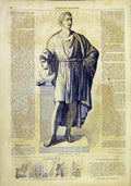 Original Old Antique Print Statue Anthony Canova Munich French 1859 Victorian