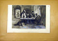 Original Old Antique Print Monks Religious Writing French 1859 19th