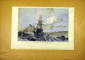 Original Old Antique Print Castle Kinrop Bay Ship French 1859 19th