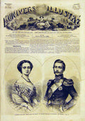 Original Old Antique Print Portrait Frederic Prussia Victoria Marriage 1859 19th