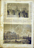 Original Old Antique Print London Winter Holland Canal Amsterdam French 1865