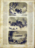 Original Old Antique Print Post Mail Letters Courier Express French 1865 19th