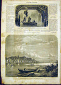 Old Antique Print Theatre Imperial Chatelet Schleswig-Holstein Elbe 1865 19th