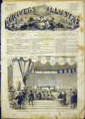 Original Old Antique Print Palace Industry French 1865 19th Century