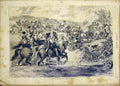 Original Old Antique Print Gilbert Army Fine Art French 1865 Troops Victorian