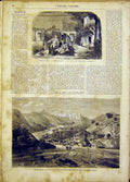 Original Old Antique Print Gaiety Theatre Scene Petrolpolis South-America 1865