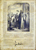 Original Old Antique Print Joy Melancholy Horsley Fine Art French 1865 Victorian