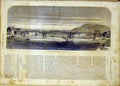 Original Old Antique Print Bridge Rhine Coblentz Prussia French 1865 Victorian
