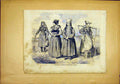 Original Old Antique Print Costume Fashion Schleswig Denmark French 1865 19th