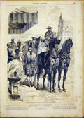 Original Old Antique Print London Season Ball Horse Carriage Lady 1865 Victorian