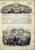 Original Old Antique Print Fete Constantinople Sultan Festival Religious 1865