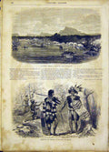 Original Old Antique Print Borneo Natives Sarawak Boat Sonde French 1865 19th
