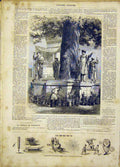 Original Old Antique Print Statue Bavaria Souabe Wurtemberg Tyrol Nuremberg 1865