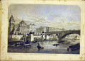 Original Old Antique Print London Thames Quay Dammann French 1865 19th