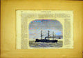 Original Old Antique Print Frigate Solferino Ship Sea Navy French 1865 19th