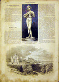 Original Old Antique Print Castle Saint Ursula Cannes Ursule Dubois 1865 19th