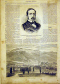Original Old Antique Print Portrait Narvaez President Spain Minister 1865 19th