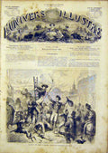 Original Old Antique Print Fete Madrid Spain French 1866 Festival 19th