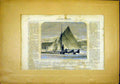 Original Old Antique Print Ice Boat Finland Canada French 1866 Ice-Boat 19th
