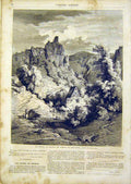 Original Old Antique Print Ruins Castle Neideck France Geist French 1866 19th