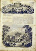 Original Old Antique Print Paris Chapel Haussmann Square French 1866 Victorian