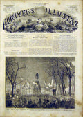Original Old Antique Print Fete Berlin Tilleuls French 1866 Princess Prussia