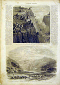 Original Old Antique Print Natives India War Bala Bhoutan French 1866 Victorian